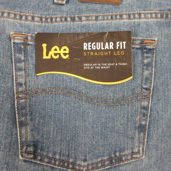 LEE Big & Tall Regular Fit Straight Leg Denim Jeans Mens Size 52x32 Cotton NWT - Picture 6 of 11